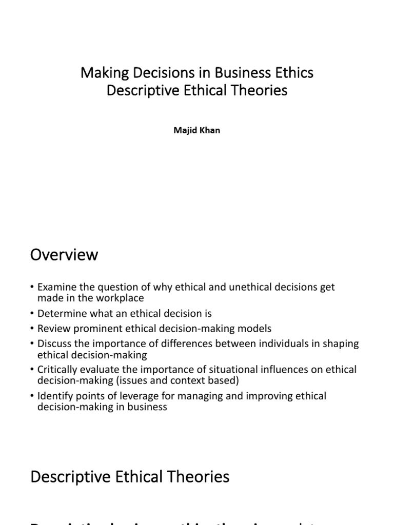 Ethical Decision Making | PDF | Morality | Decision Making