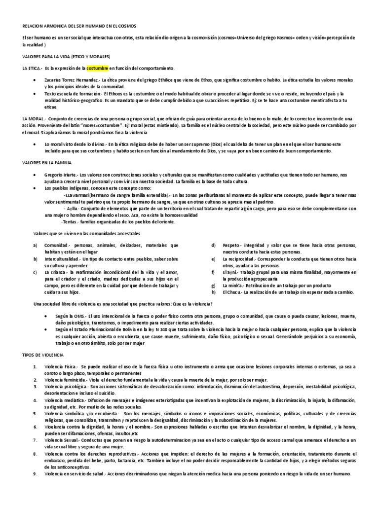 RELACION ARMONICA DEL SER HUMANO EN EL COSMOS Ficha de Studio | PDF ...