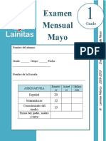 Mayo - 1er Grado - Examen Mensual (2018-2019)