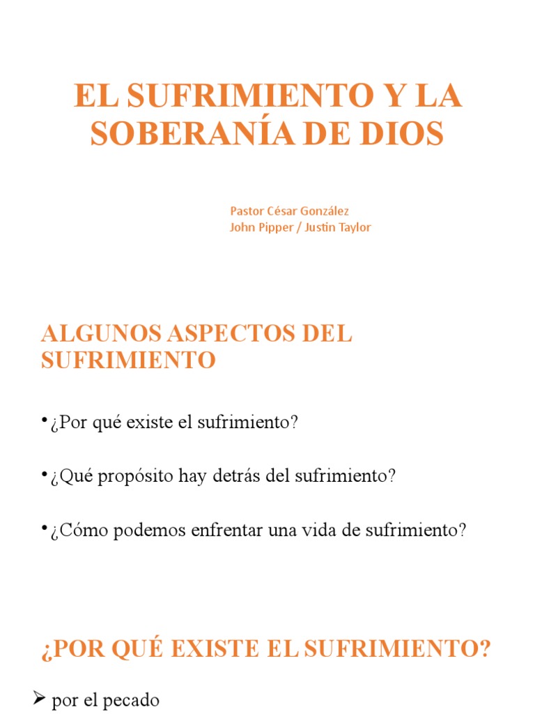 El Sufrimiento y La Soberanía de Dios | PDF | Jesús | Oración
