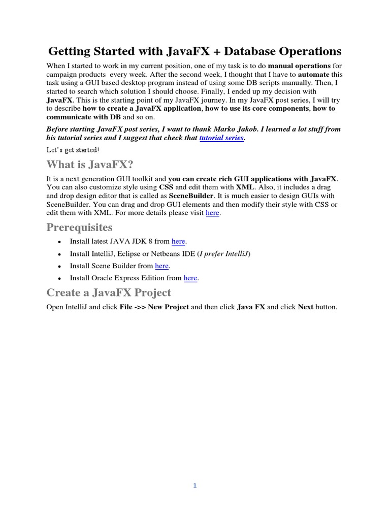 Getting Started With Javafx Database Operations | PDF | Databases ...