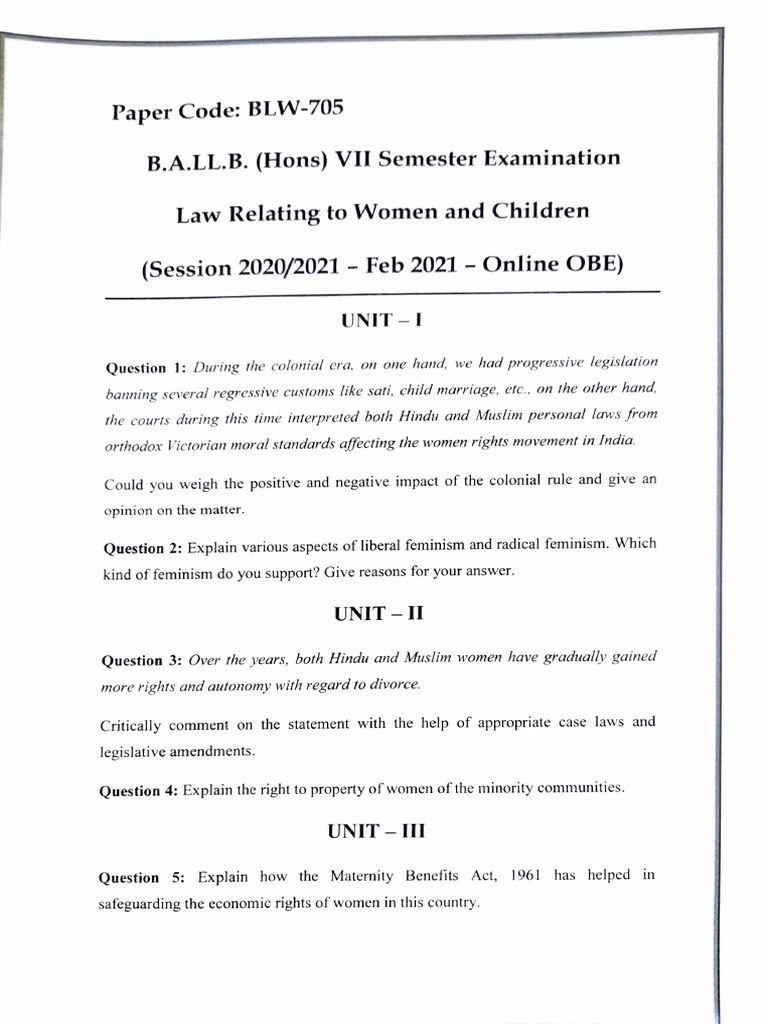 Law Relating To Women and Children | PDF | Gender Studies ...