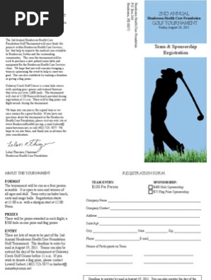 HHCS Golf Tournament Flyer 2011