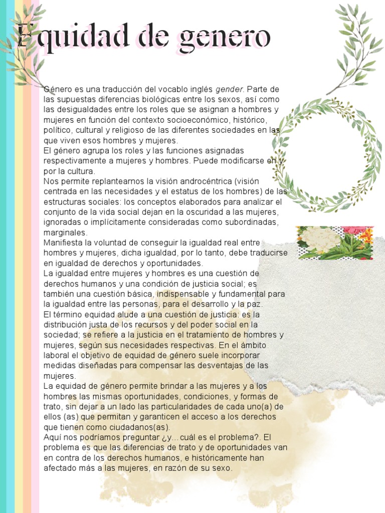 Equidad de Género: Conceptos y Propuestas | PDF | Igualdad de género ...
