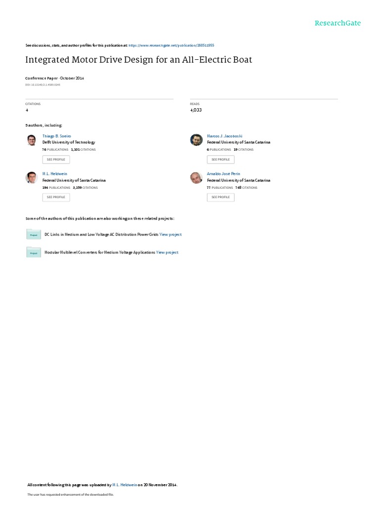 Integrated Motor Drive Design For An All-Electric Boat | PDF | Electric ...