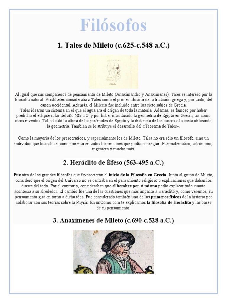 Origen De La Filosofía Y Los Presocráticos Pdf Platón Sócrates