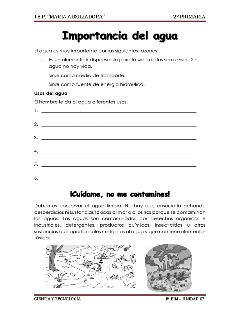 Importancia del agua pdf