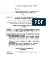 Ley 10430 y su Decreto Reglamentario 4161/96 Estatuto y Escalafón Personal Administración Pública BA