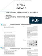 Unidad 3. Administración de Operaciones - Teoría de Stock