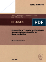 Gallart. Educacion y Trabajo. Estado Del Arte