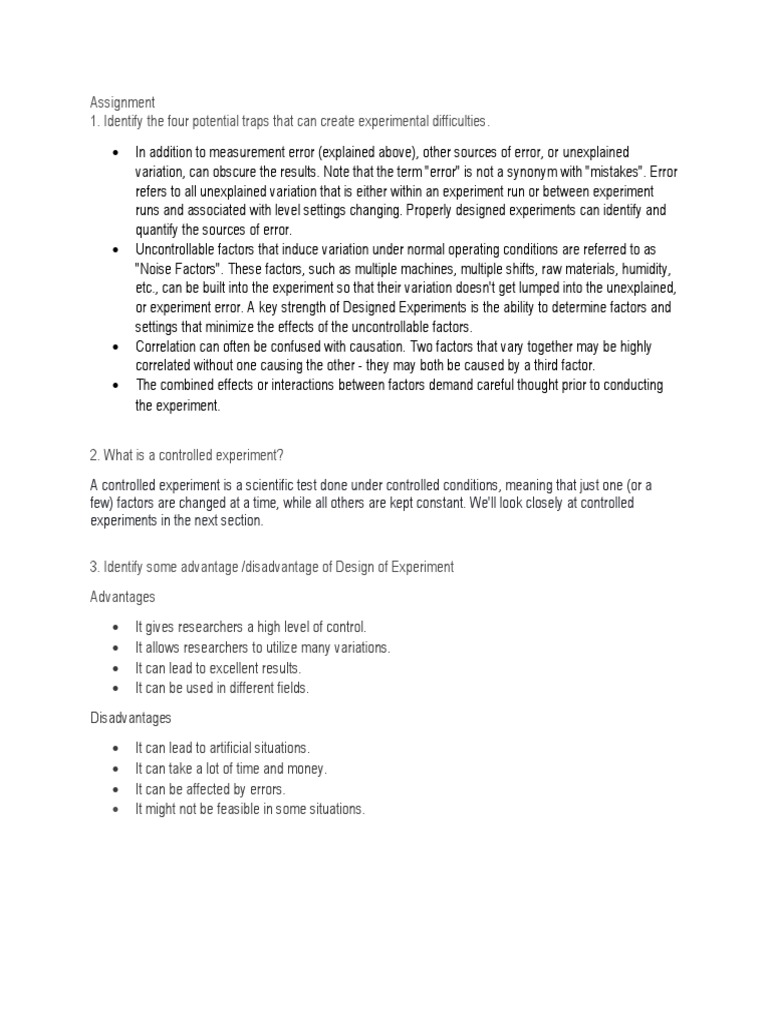 Experimental Design: Challenges & Benefits | PDF