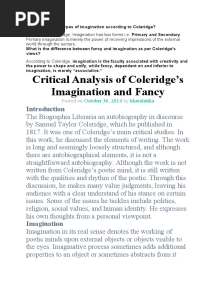 What Are The Two Types of Imagination According To Coleridge