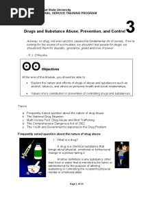 Module 3 Drugs and Substance Abuse Prevention and Control