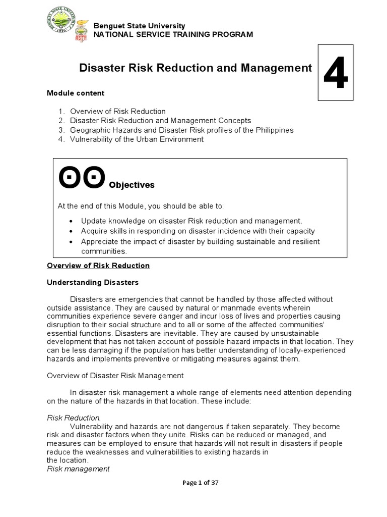 Module 4 Risk Reduction And Management Pdf Thunderstorm Hazards