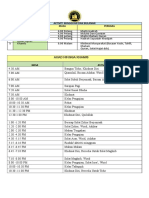 Jadual Asrama November