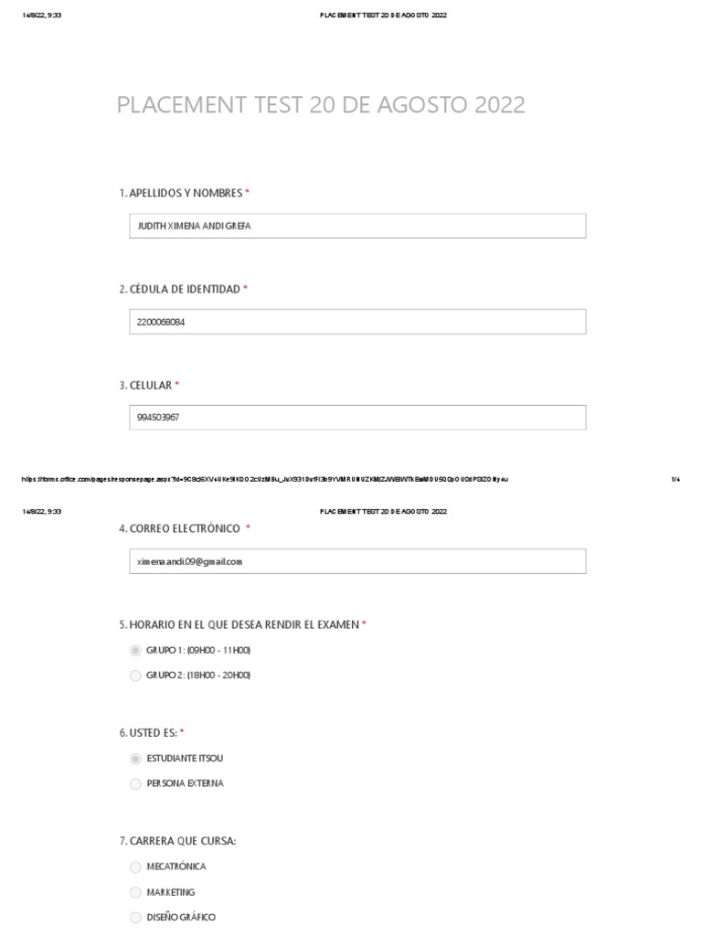 Placement test 20 de agosto 2022 pdf inform tica ciberespacio