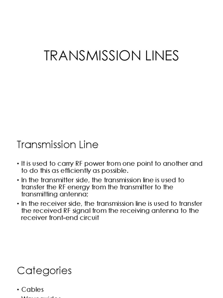 Transmission Lines PDF Transmission Line Coaxial Cable