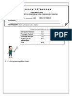 Verificação Do Rendimento Lingua Portuguesa - Outubro