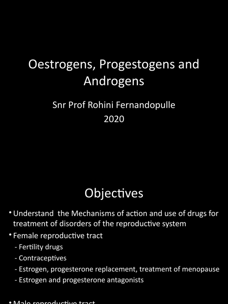 Progesterone and Androgens Overview | PDF | Estrogen | Luteinizing Hormone