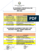 Calendario académico 2022 Instituto Dr. Lorenzo Cervantes