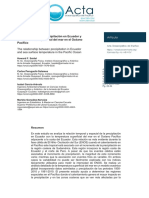 La relación entre la precipitación en Ecuador y la temperatura superficial del mar en el Pacífico