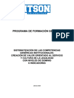 Cultura de La Legalidad y Creación de Valor Orientado Al Servicio Plan 2016 - Niveles de Dominio e Indicadores ITSON-PFG