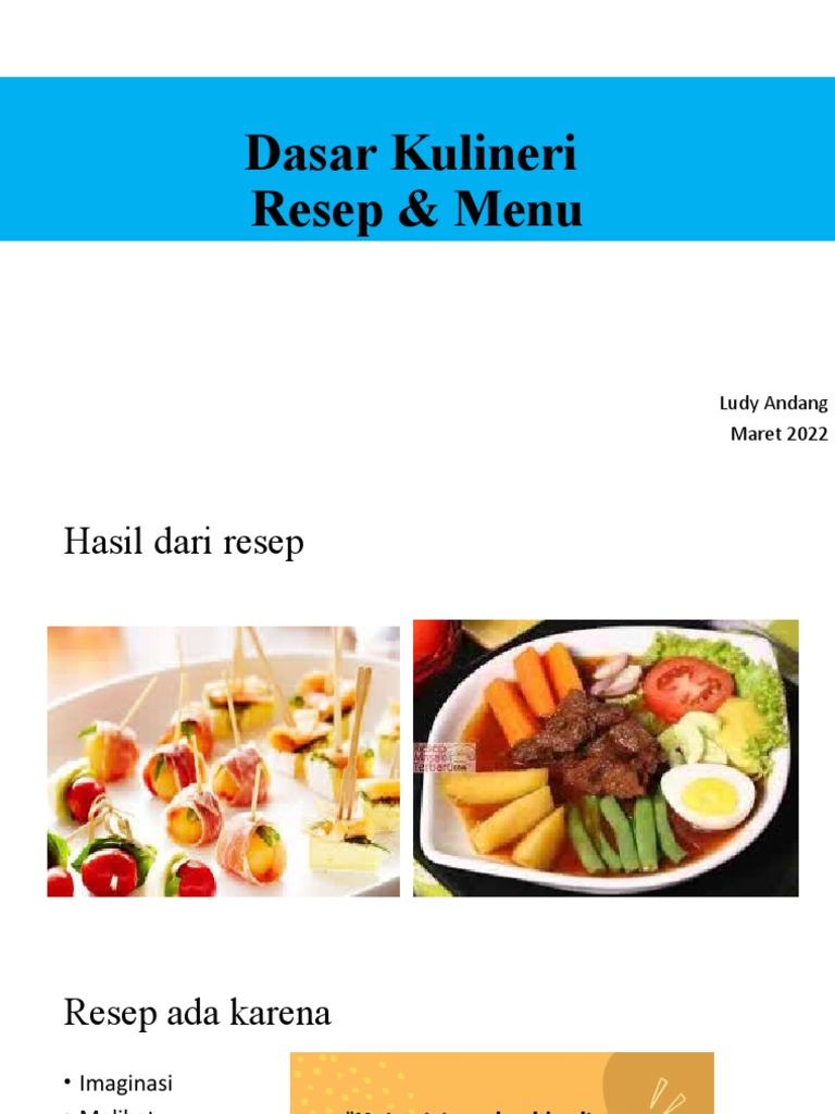 Panduan Resep dan Menu Kuliner | PDF