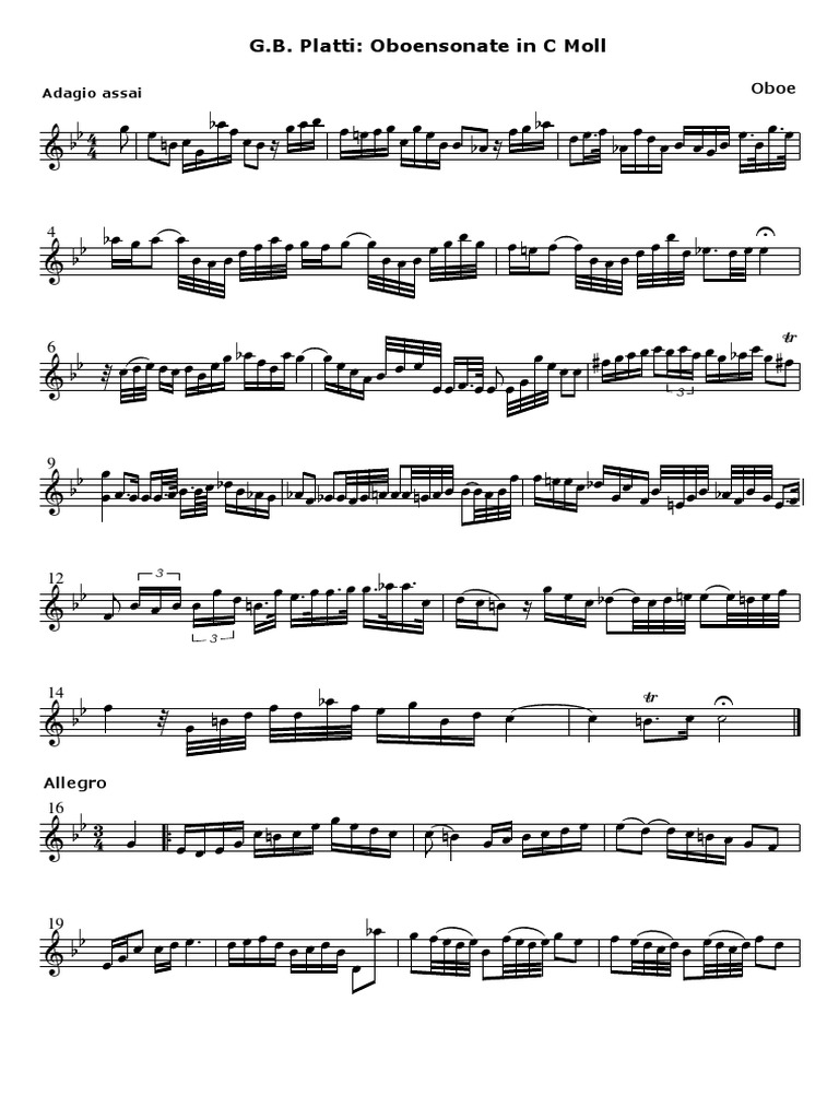 Oboe Oboe Sonata in C Minor (Platti) PDF
