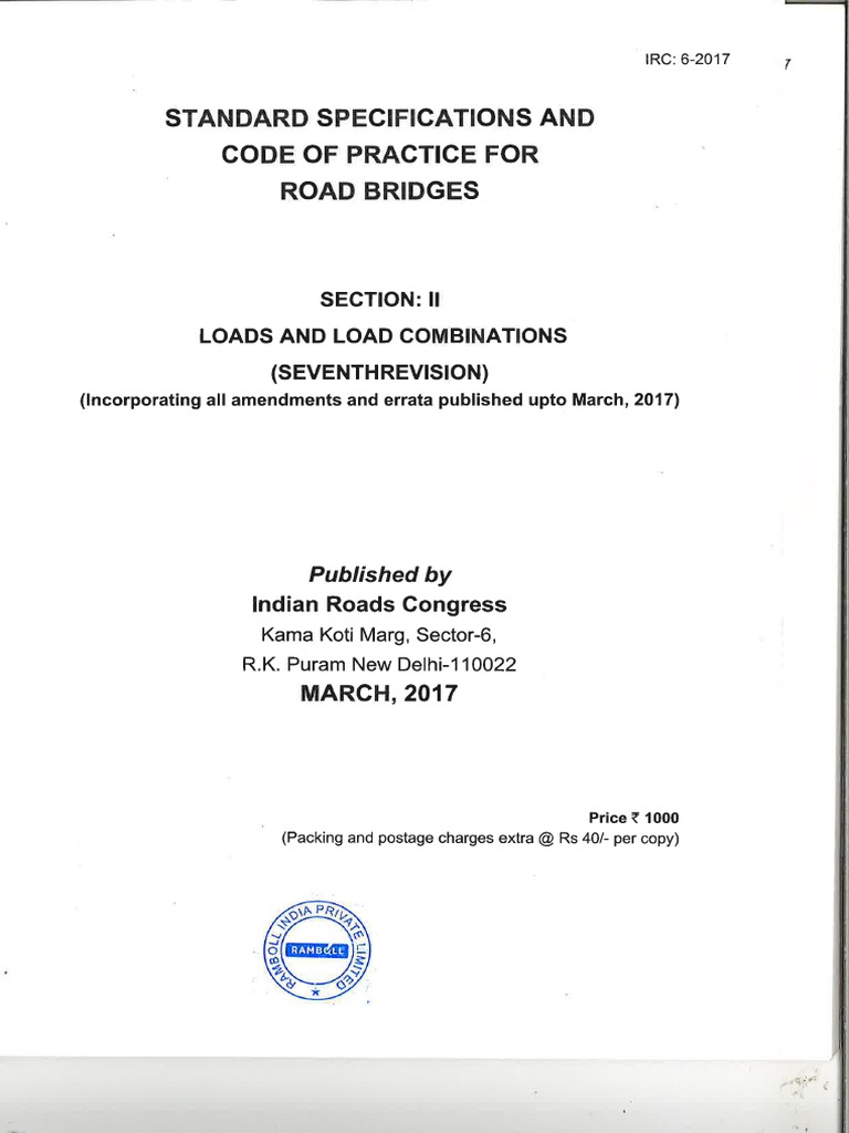 IRC Road Bridge Load Standards | PDF | Transport | Land Transport