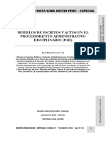 Modelos Escritos y Actos en El Procedimiento Administrativo Disciplinario - Pad - Autor José María Pacori Cari