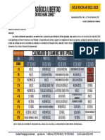 CALENDARIO EXÁMENES 1° Trimestre - Primaria