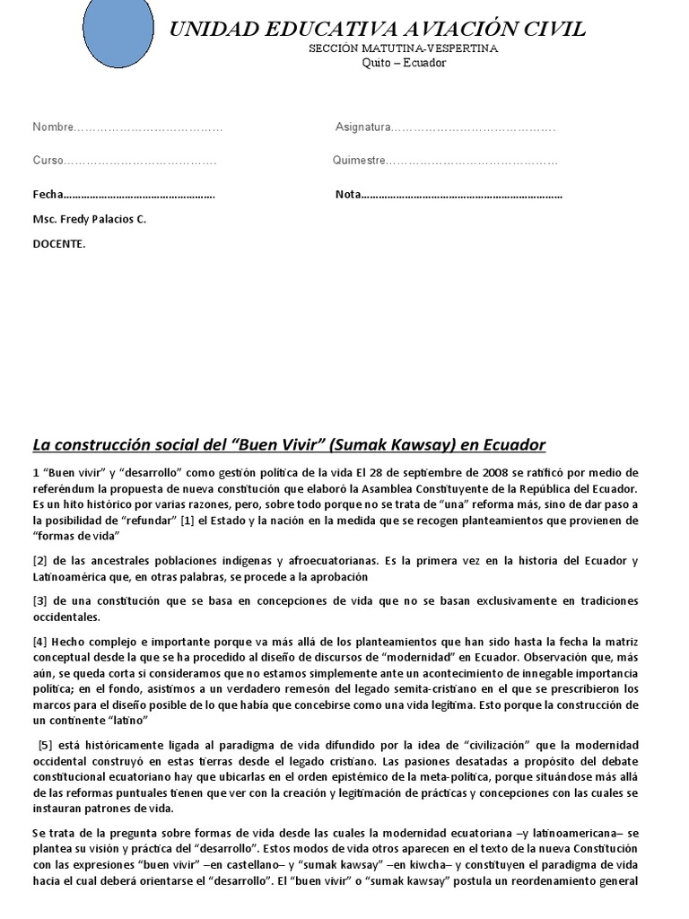 Sumak Kawsay 2do Filosofía PDF