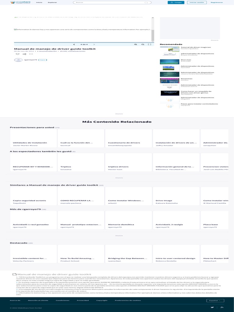 Manual de Manejo de Driver Guide Toolkit | PDF | Clases de computadoras ...