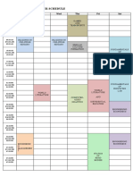 2nd Year 1st Semester Course Schedule