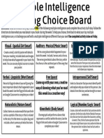 MI - Reading Choice Board