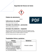 Ficha de Seguridad Cloruro de Calcio