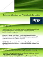 Sentence, Utterance, and Proposition in Semantics
