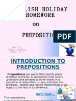 Englishholiday Homework: On Prepositions