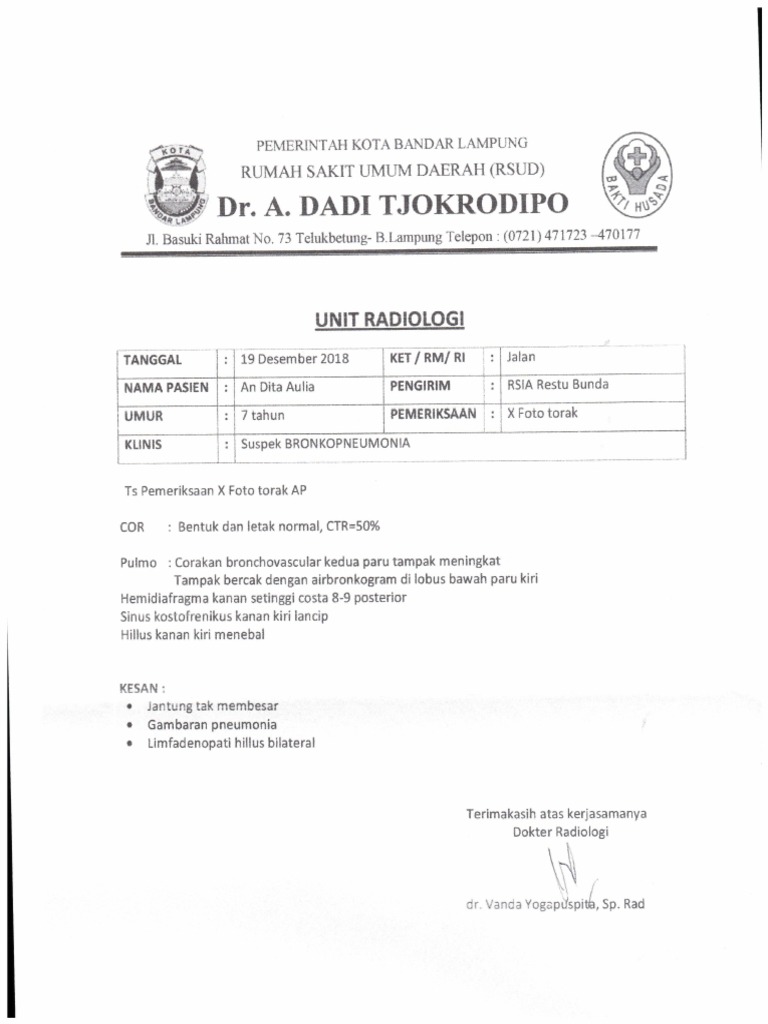 Pap 2.3 Bukti Hasil Radiologi | PDF