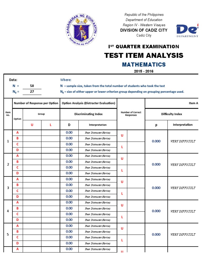 Test Item Analysis 112 PDF Evaluation Methods Statistics