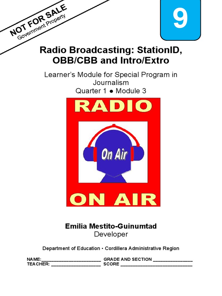Radio Broadcasting Radio Station Id Obb Cbb And Intro Extro Module 3