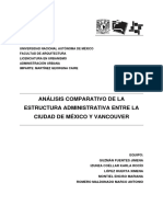 Análisis comparativo de la estructura administrativa entre la Ciudad de México y Vancouver