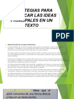 Estrategia para Identificar Las Ideas Pricipales en Un Texto