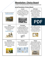 Industrial Revolution Choice Board