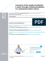 The Improvement of The Quality of Polluted Irrigation Water Through A Phytoremediation Process in A Hydroponic Batch Culture System