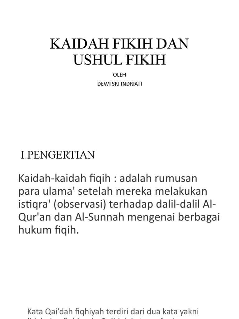 Kaidah Fikih Dan Ushul Fikih | PDF