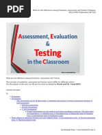 What Are The Differences Among Evaluation, Assessment and Testing - Pedagogy MCQs FPSC Professional SST Test