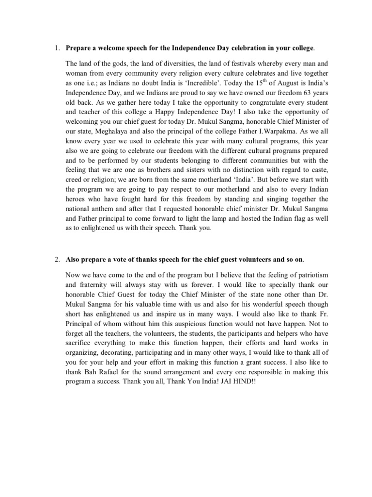 Great independence day speech image