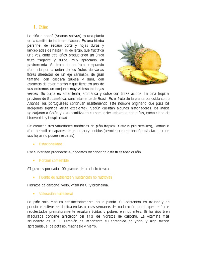 Piña y Pectina | PDF | Piña | Digestión