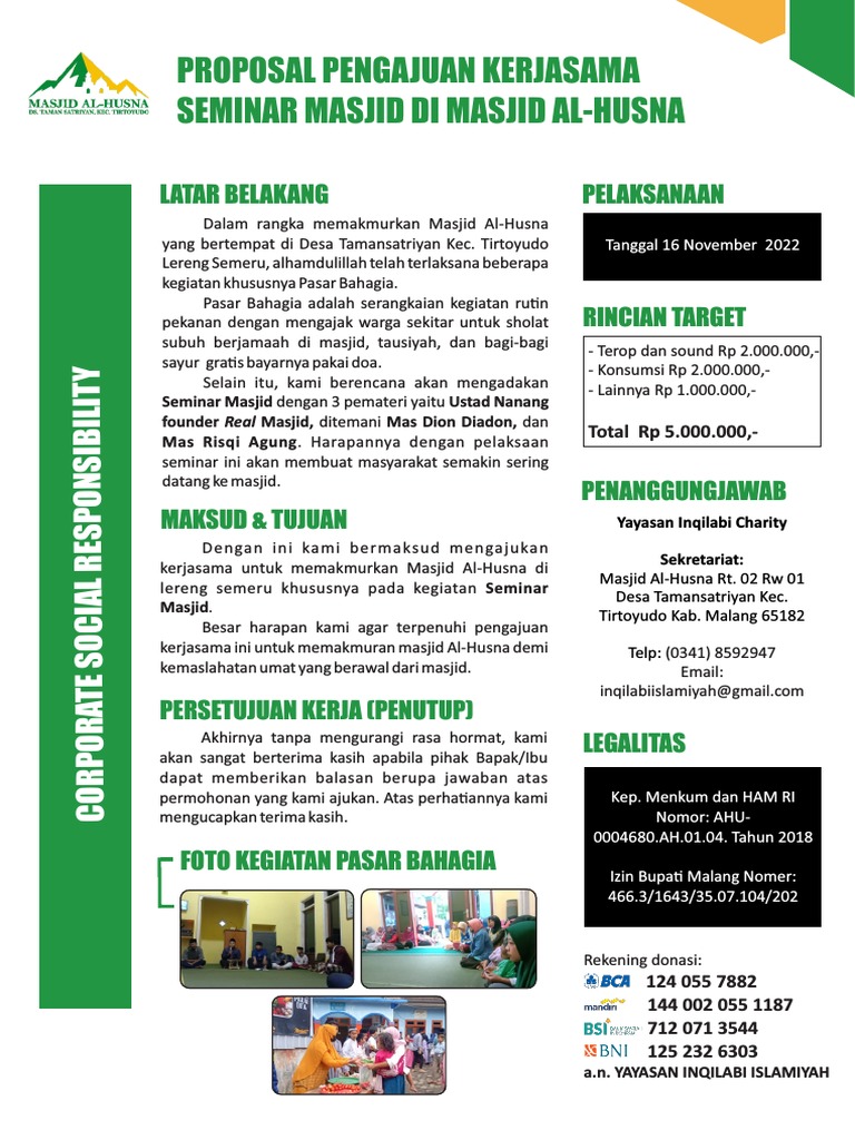Kerjasama Seminar Masjid Al-Husna | PDF